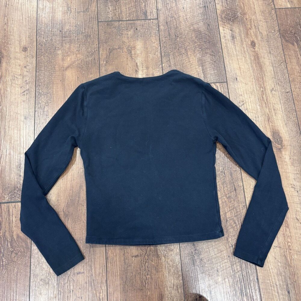 Abercrombie & Fitch Black Womens S Long Sleeve Shirt Elevated Basics Minimalist - Picture 6 of 8
